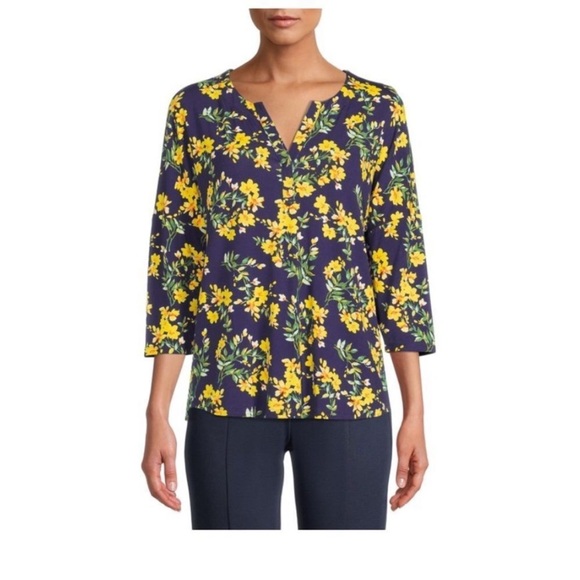 XXL The Pioneer Woman Knit Printed Henley Top - Picture 7 of 7